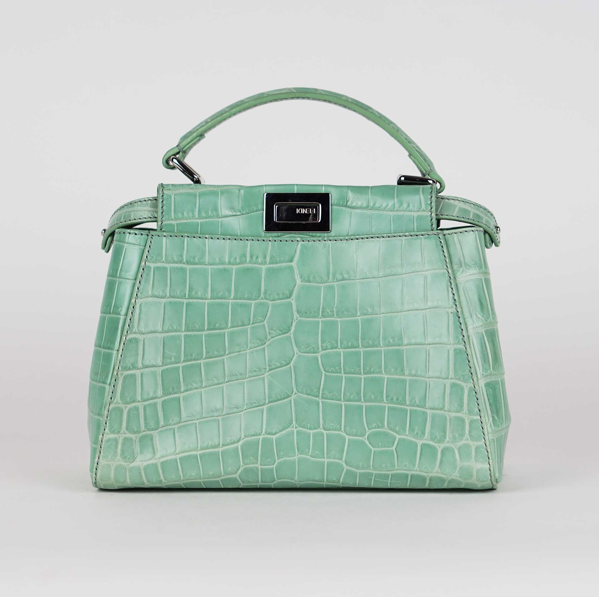 Fendi Peekaboo crocodile micro Green Exotic leather ref.55420 - Joli Closet