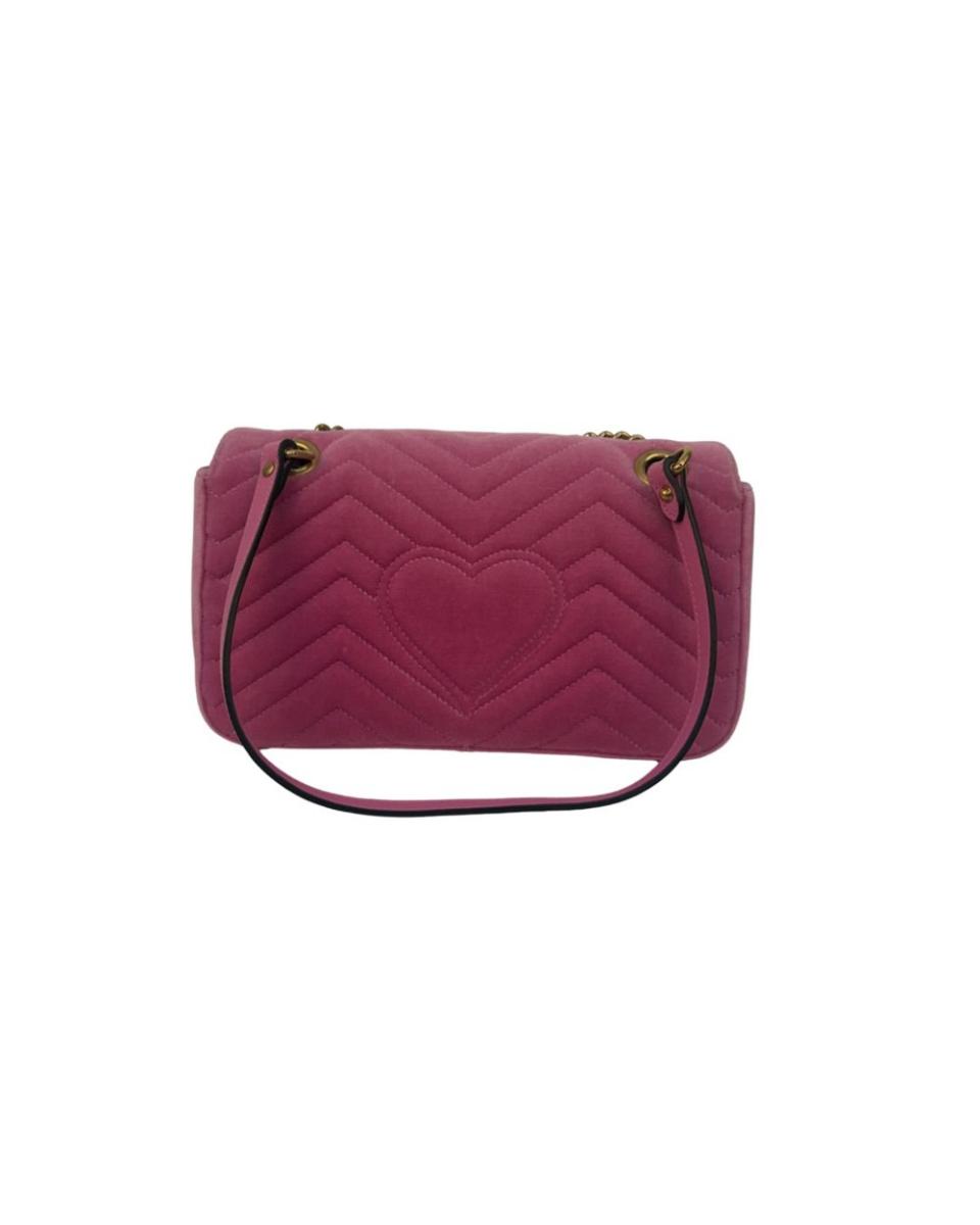 UMHÄNGE- & SCHULTERTASCHEN - GUCCI GG MARMONT CRYSTAL FLAP SHOULDER BAG PINK