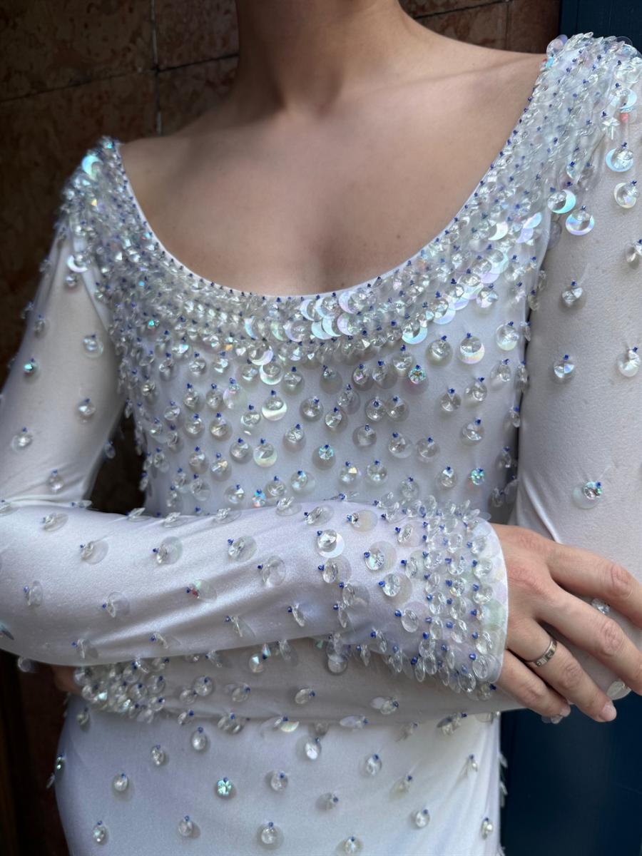 KLEIDER - GIANNI VERSACE CRYSTAL EMBELLISHED SILK ABENDKLEID