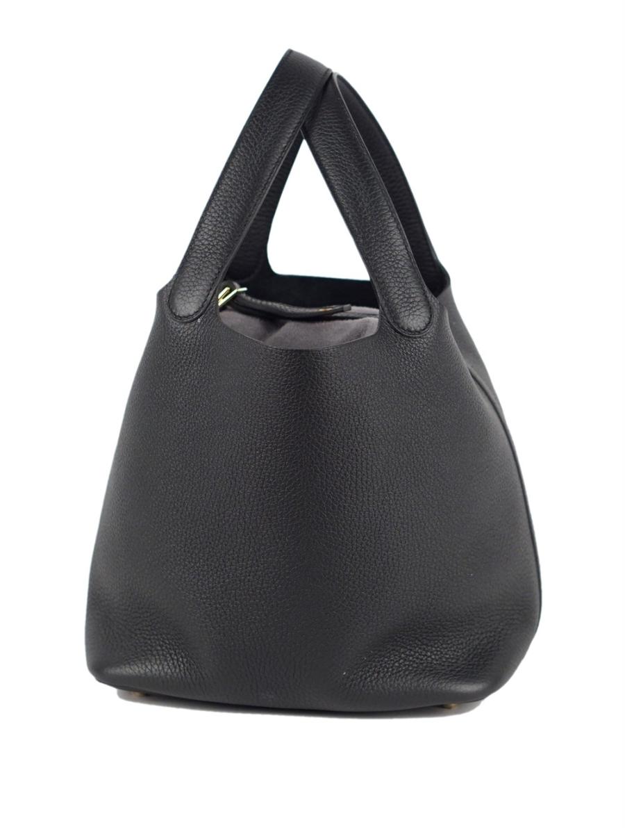 TOTE BAG - HERMÈS PICOTIN LOCK 22 BLACK EPSOM GHW 2022