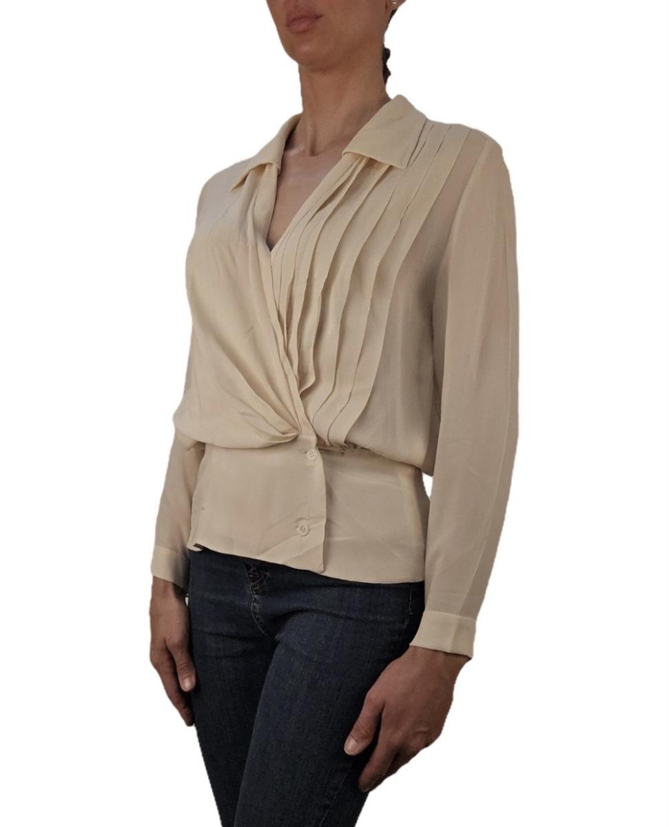 BLUSEN - CHANEL BOUTIQUE SEIDENBLUSE RÜSCHEN BEIGE