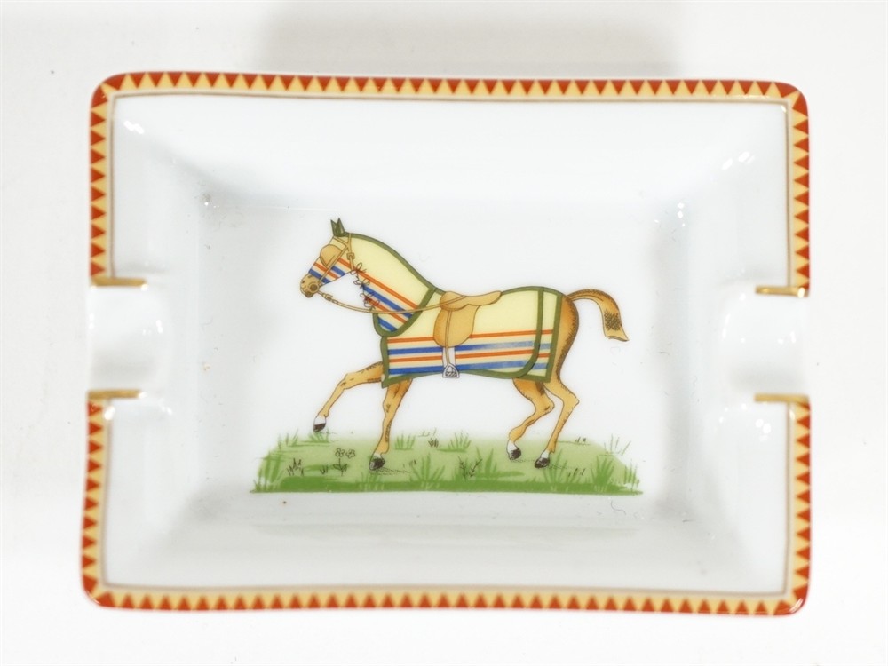 ASHTRAY - HERMÈS SET OF 4 PIECES PORCELAIN GALLOPING HORSES