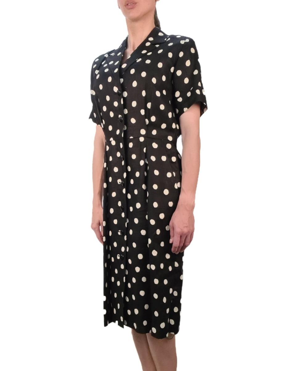 KLEIDER - SAINT LAURENT RIVE GAUCHE POLKA DOT KLEID
