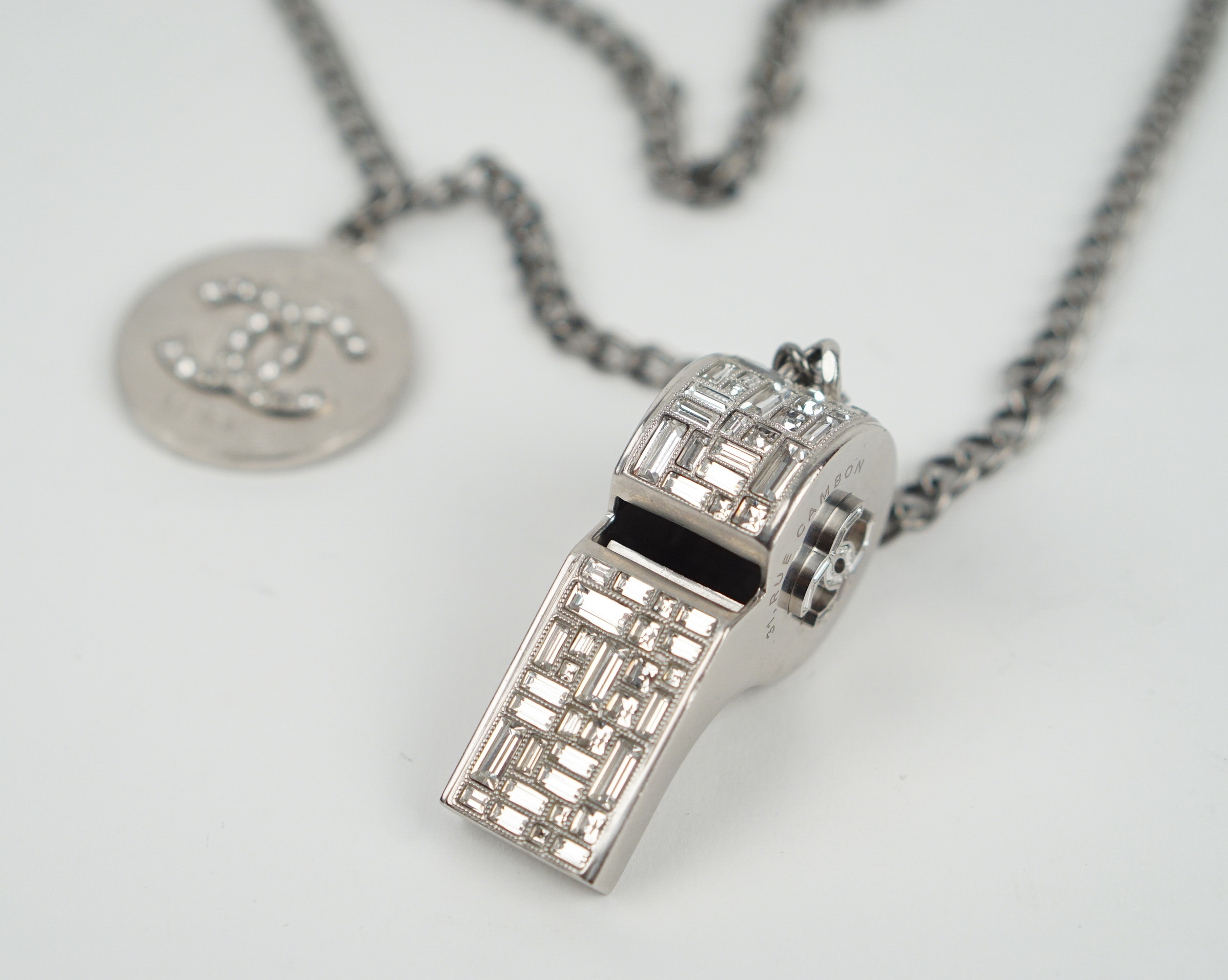 NECKLACE - CRYSTAL CC WHISTLE PENDANT