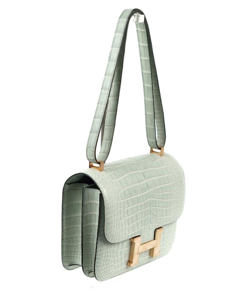 UMHÄNGETASCHE - HERMES CONSTANCE 24 VERT D' EAU MATTE ALLIGATOR RHW, 2017