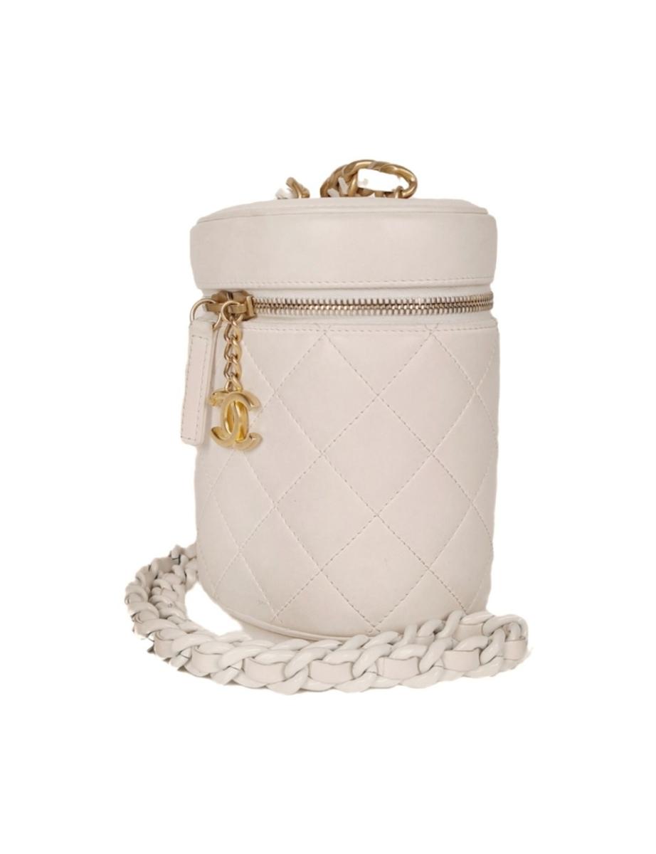UMHÄNGE - & SCHULTERTASCHEN - CHANEL VANITY MATELASSE WEIß