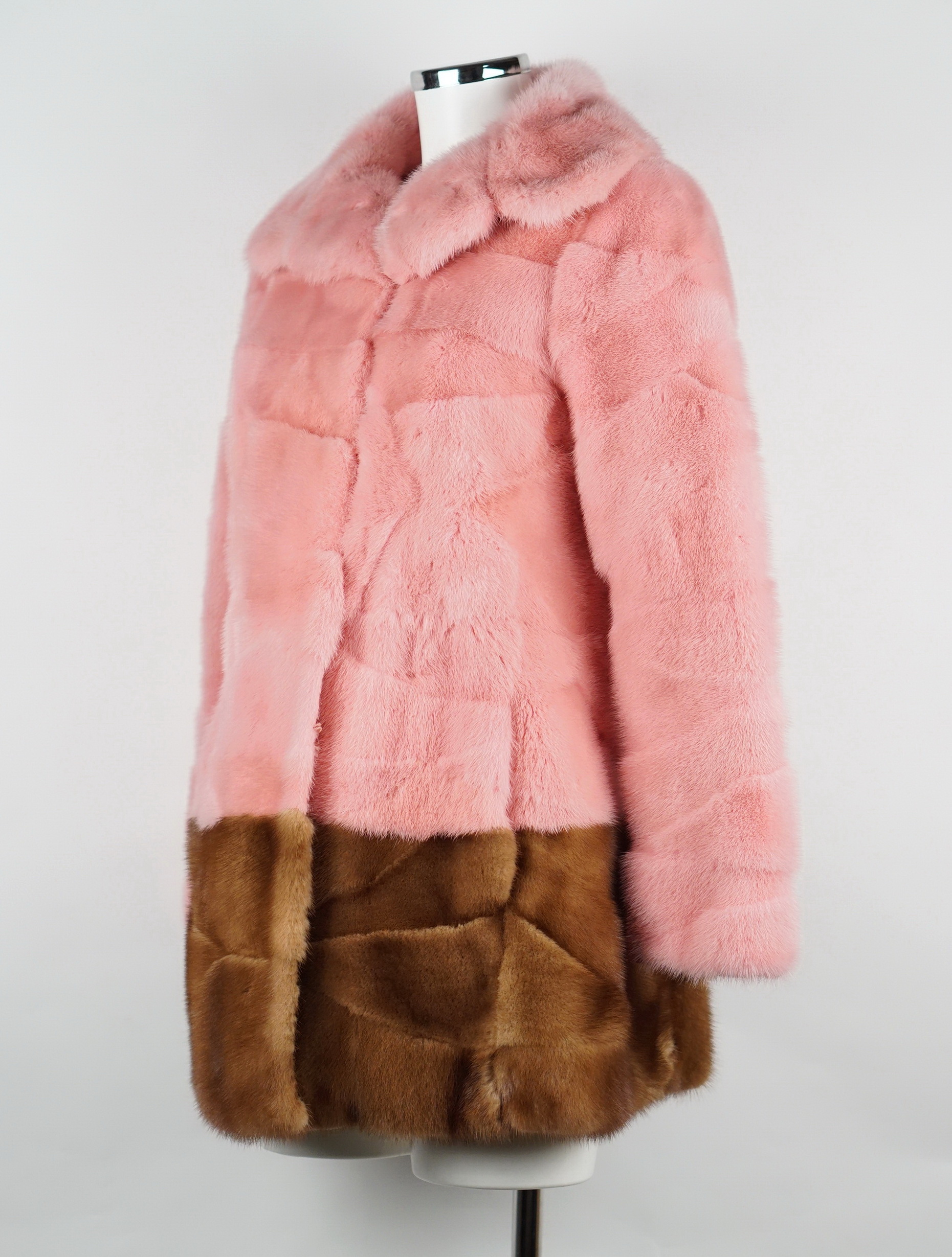 Pink And Brown Mink Coat 