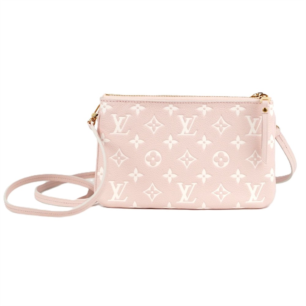 UMHÄNGETASCHE - LOUIS VUITTON POCHETTE DOUBLE ZIP MONOGRAM EMPREINTE ROSA