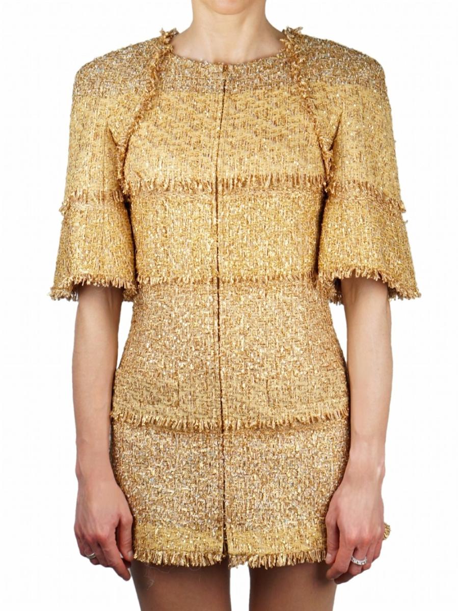 DRESS - CHANEL VINTAGE CRUISE COLLECCTION 2014-2015 RUNWAY ZIP TWEED