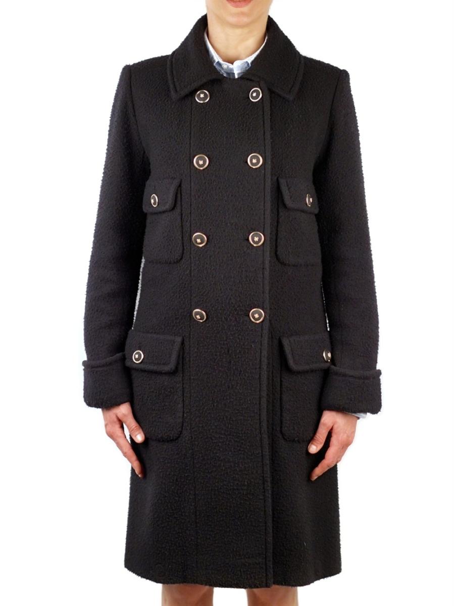 MANTEL - CHANEL VINTAGE WOLLE ZWEIREIHIGER SCHWARZ