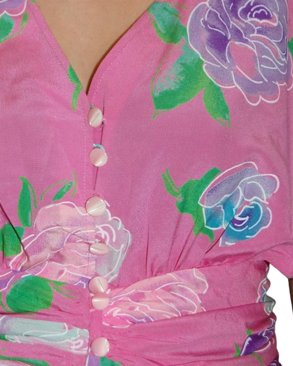 BLUSEN - UNGARO PARALLELE SEIDENBLUSE ROSENPRINT PINK