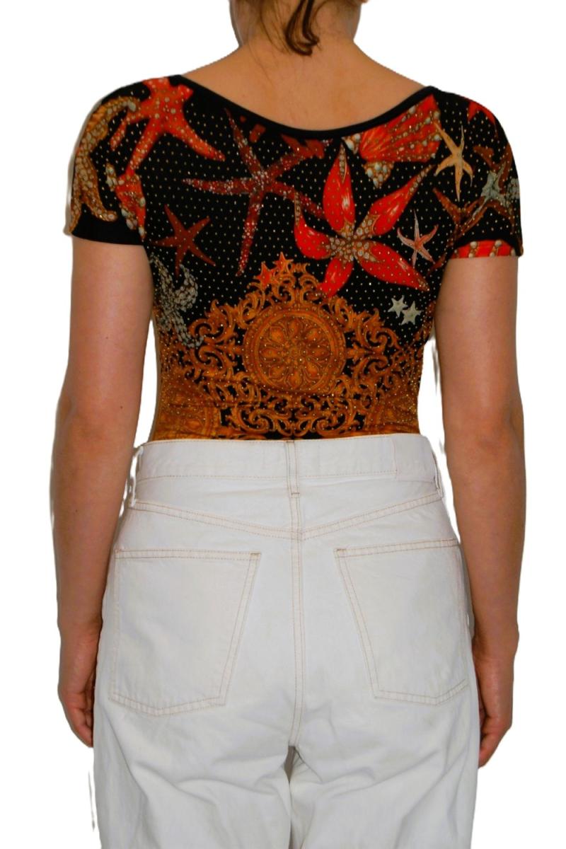 SHIRTS - VERSACE BAROQUE MARINE PRINT BODY SUIT