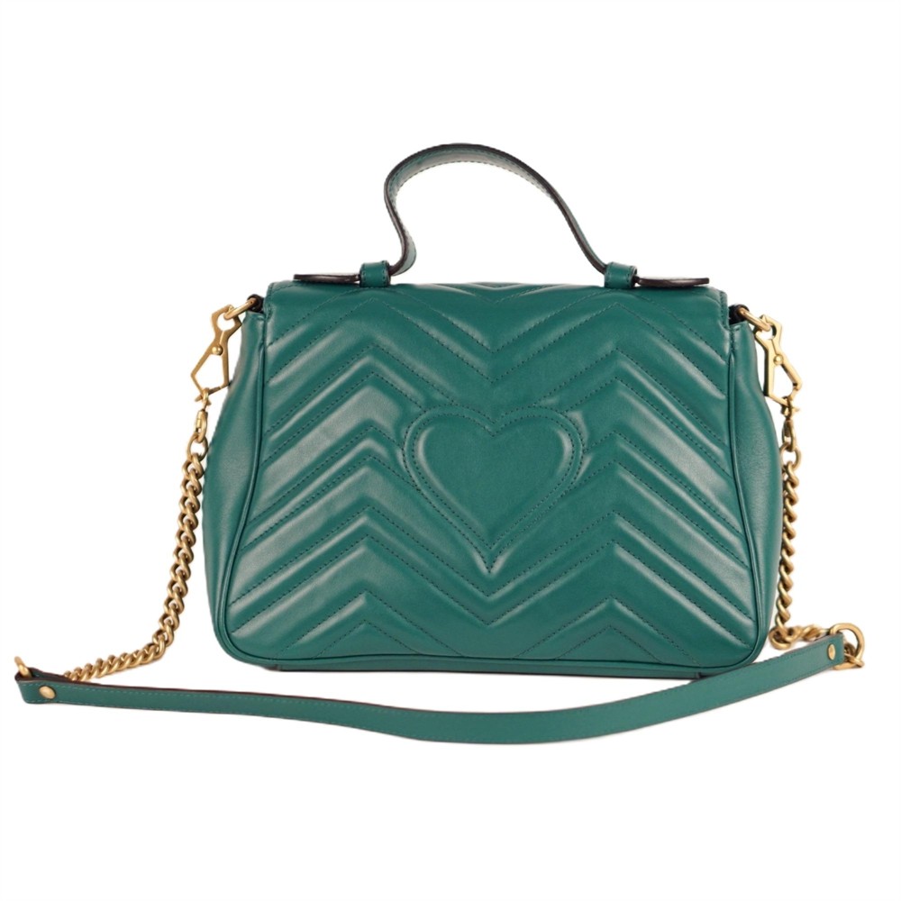 UMHÄNGETASCHE- & SCHULTERTASCHEN - GUCCI GG MARMONT TOP HANDLE GRÜN